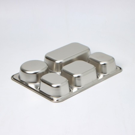Stainless steel tray, 5 sections, 28 × 22 × 4 cm-1
