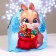 New Year's Plush Children's backpack "Hare with gifts", 24 × 24 cm, for the New Year
