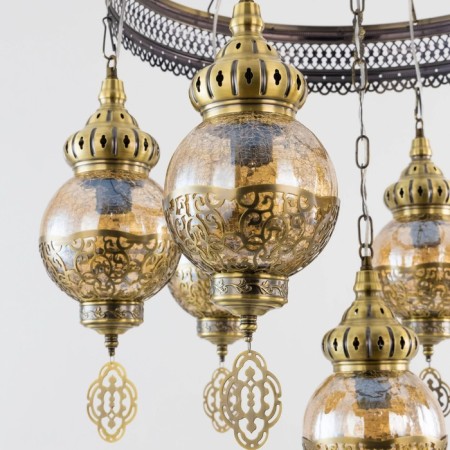 Suspended chandelier Citilux "Cairo" CL419163, 56x56x100 cm, 7x75W, e27, brown color-4