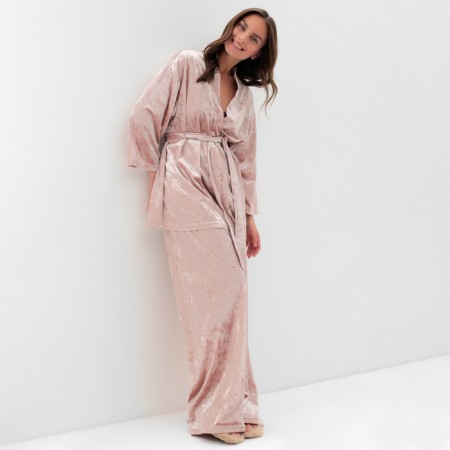 Women's costume (jacket and trousers) KAFTAN "velvet", 52-54, pink-10