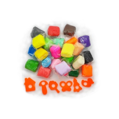 Modeling dough 24 colors, 1440 g, "gamer" in a plastic container + 6 stamps-1