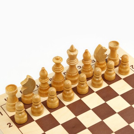 Chess Wooden Grandmaster, tournament 43 x 43 cm, King H-11.6 cm, pawn H-5.6 cm-5