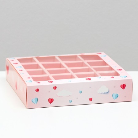 Box under 16 sweets, hearts, 17.7 x 17.7 x 3.8 cm-1