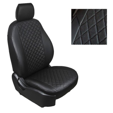 Autorekhly for Toyota Hilux VIII, 2015-n, rhombus, eco-leather, set