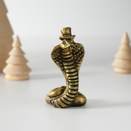 Polystone souvenir "Cobra in the cylinder" Black-gold 3.6x6 cm-4