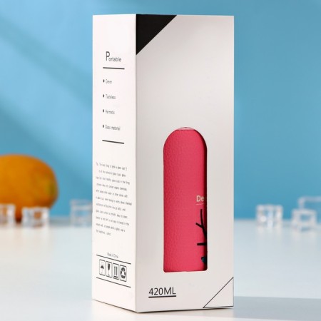A glass bottle in the case "Forest Gang", 420 ml, h = 17 cm, color mix-5
