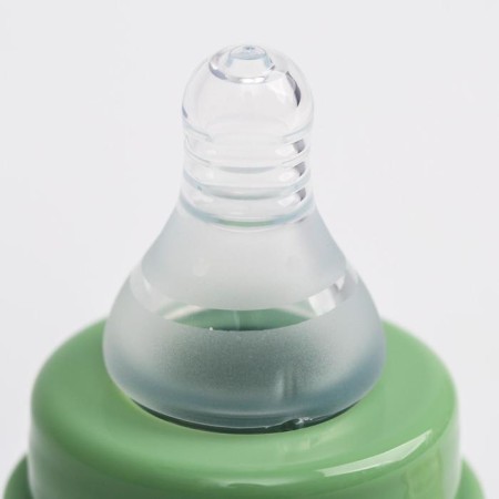 A bottle in a silicone case, glass, classic throat, +0 months, 60ml., Mix color for a boy-6