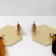 Acryl Earrings "Geometry", brown color in gold