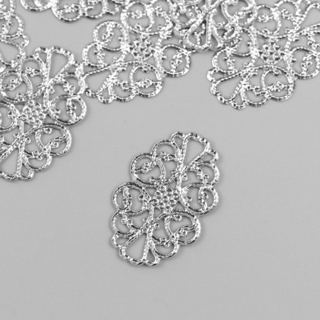 Decorative eelement silver 2x3.2 cm-1