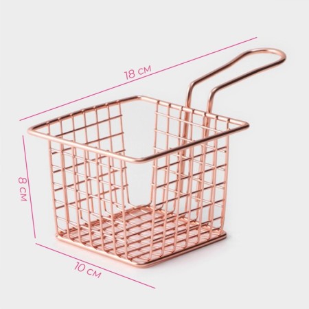 Basket for potatoes Free Dolyan "Royal", 10 × 10 × 7.5 cm, large mesh, color pink gold-3