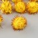A set of textile details for the decor "bombs" 25 pcs. set, size 1 pc. 2 cm, yellow color
