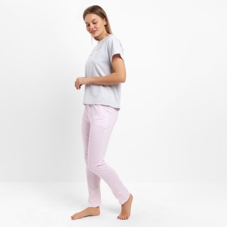 Homemade female set (T -shirt/pants), gray color, size 54-1