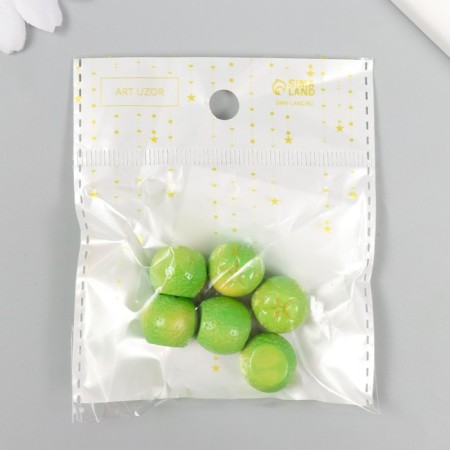 Decor for creativity plastic "lime" set 6 pcs green 1.5x1.5x1.6 cm-3