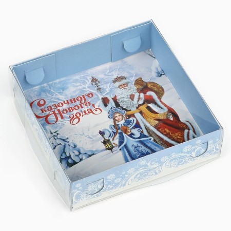 Box for Makarun "Fairytale New Year!", 12 x 12 x 3 cm, New Year