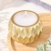 Candle "Shar" in a candlestick with sharp faces of gypsum, 7x6cm, gold