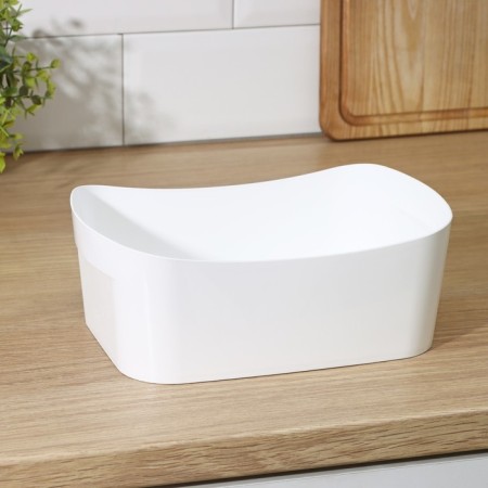 Basket for storage without a lid, 2.7 l, 24 × 16.5 × 9 cm, white color