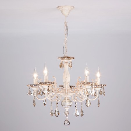 Elisha 5x60W E14 chandelier white with gold