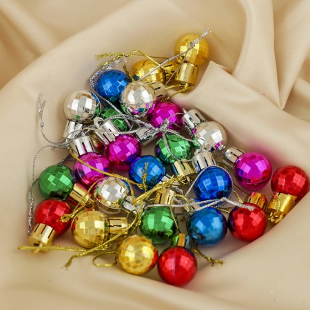 Set of balls plastic D-2 cm, 24 pcs "Disco" mix