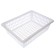 The floor is 3-sectional with sliding trays, the color is white