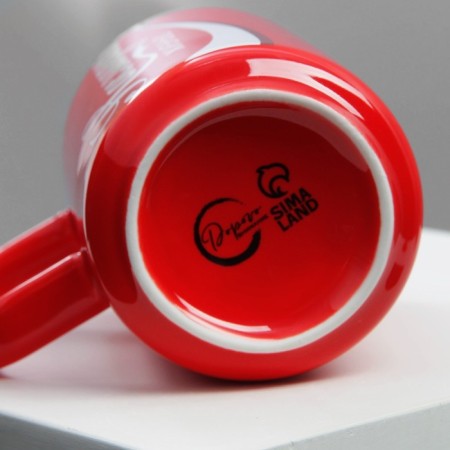 Ceramic mug "Enjoy", 250 ml, red color-7