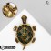 Brooch "Turtle" sea, emerald color in black gold