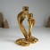 Polystone candlestick for 2 candles "two royal cobra" gold 14.5x10.5x21.2 cm