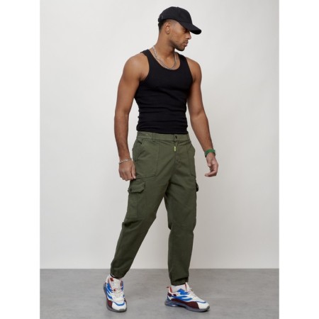 Cargo jeans male, size 50-52, khaki color-4