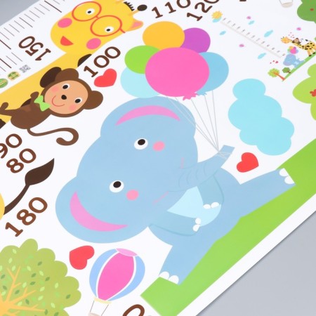 Sticker plastic interior color rosteomer "giraffe and elephant" 60x90 cm-2