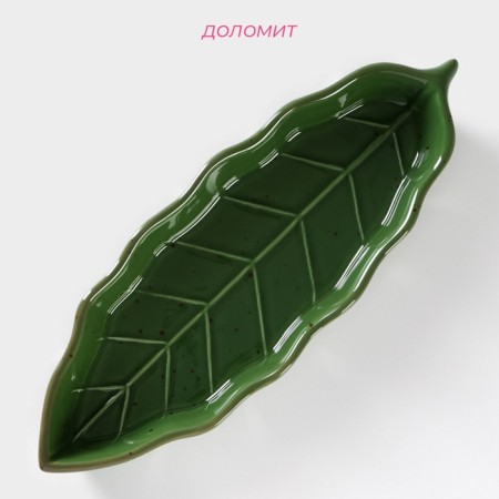 Serving share "Leaf", 25 × 9 × 2.8 cm, green color-1