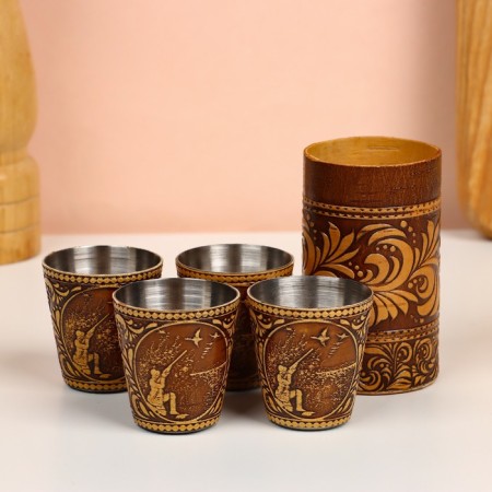 Set of piles "Hunter", 4 pcs, in a tube, 4.5 × 4.5 × 9 cm, birch bark-6