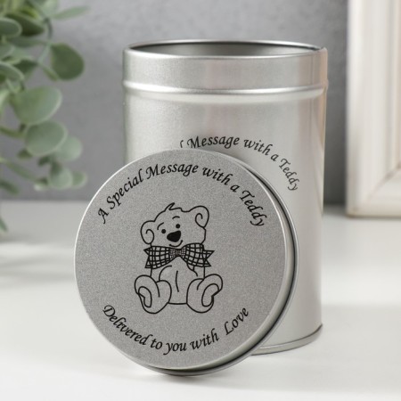 Casket Metal Cylinder "Bear a Slender" 7.5x7.5x11 cm-3