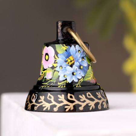 Valdai bell "No. 2. Flowers", painted, with an ear, d = 35 mm-7