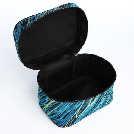Cosmetic bag with lightning, blue/black color-2