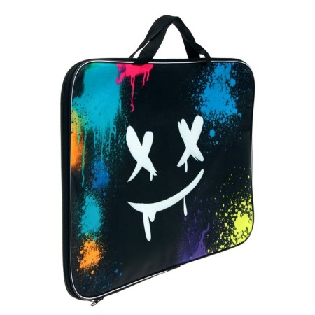 Folder for drawings and drawings A3, 470 x 350 x 20 mm, with handles, textile, calligrata "Smile"-1