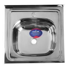 Мойка кухонная MIXLINE 527965, накладная, толщина 0.4 мм, 50х50х16 см, выпуск 1 1/2"