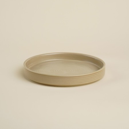 Bannered porcelain plate SL Home "Sandy Breeze", D = 21 cm, Beige Color