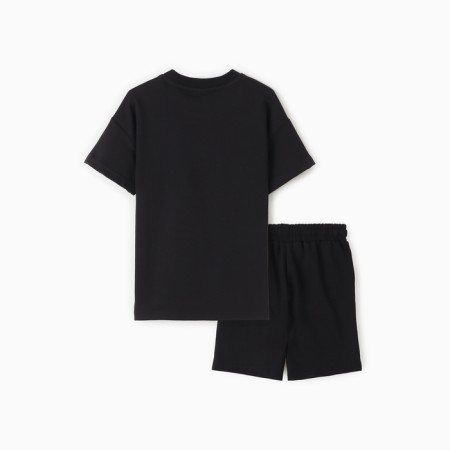 Kit for children (T -shirt, shorts), black color, height 122 cm-4