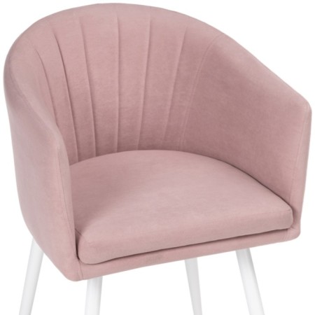 Stol on a metal frame of the jack metal/velor, white/pink 59x57x83 cm-4