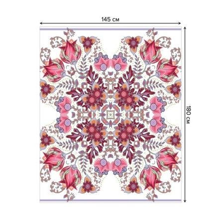 The tablecloth "eccentric flowers", rectangular, Saten, size 145x180 cm-1