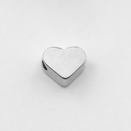 Busin-Lodger Rodir. "Heart", 6 × 6 mm, d (ext.) = 2 mm, (set 10 pcs.), Color silver-1