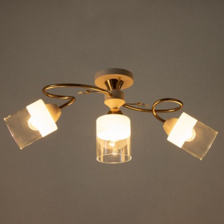 Junik chandelier 3he27 40W white-gold 64x20x24 cm Bayerlux-2