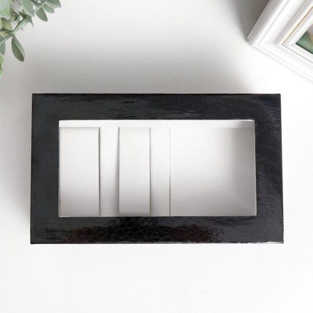 Casket Plastic for clock 2 compartments and jewelry "Black Python" 7x10.5x17.5 cm-2