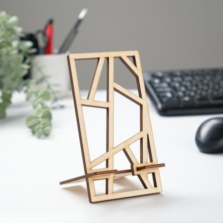 Stand for the phone "Lines", 15x8 cm, linen, wood
