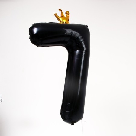 Foil ball 40 "Figure 7 with the crown", the color is black-1