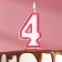Candle for cake the number "4", tone rim, 7 cm, mix