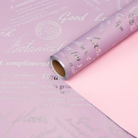 Film for flowers "Letters to a stranger", lilac-pink, 0.58 x 10 m