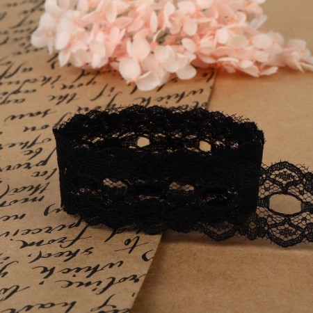 Capricon lace, 30 mm × 10 ± 1 m, black color-2