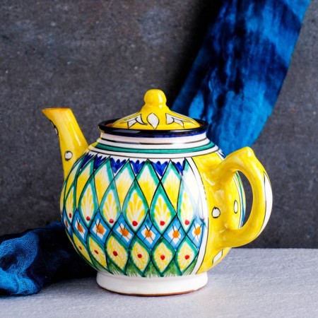 Rishtan ceramics "Patterns", 1000 ml, yellow-7