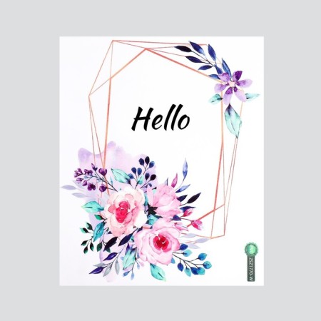 Stick plastic interior color "Watercolor flowers and geometry" 30x25 cm-1