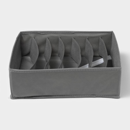 Organizer for storing linen "Smart", 7 cells, 32 × 32 × 10 cm, color gray color-1